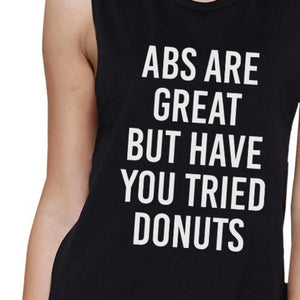 Abs Are Great Womens Black Muscle Tanks Funny Gym Shirts Gift Ideas