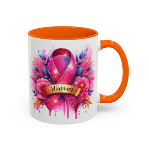 Inspirational Warrior Coffee Mug - Floral Design, Encouragement Gift, Cancer Awareness, Motivational Cup, Supportive Drinkware