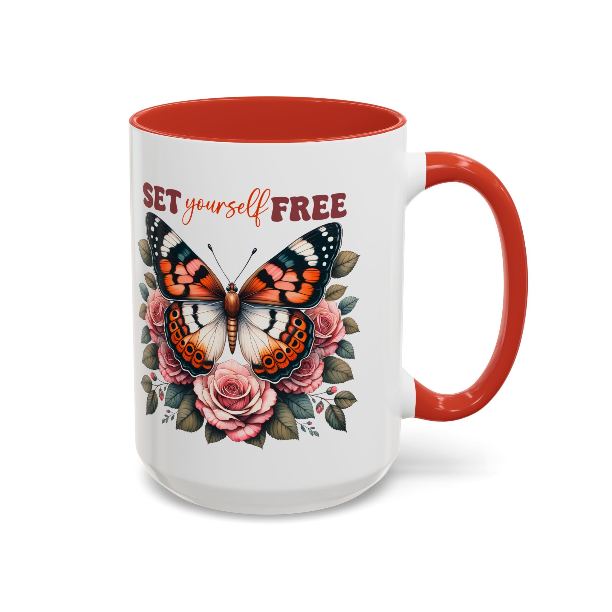 Butterfly Inspiring Coffee Mug - Set Yourself Free positive vibe mental health freedom