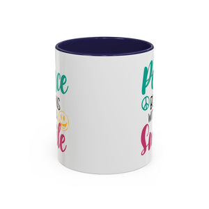 Inspirational Peace Coffee Mug - "Peace Begins with a Smile" - 11oz & 15oz