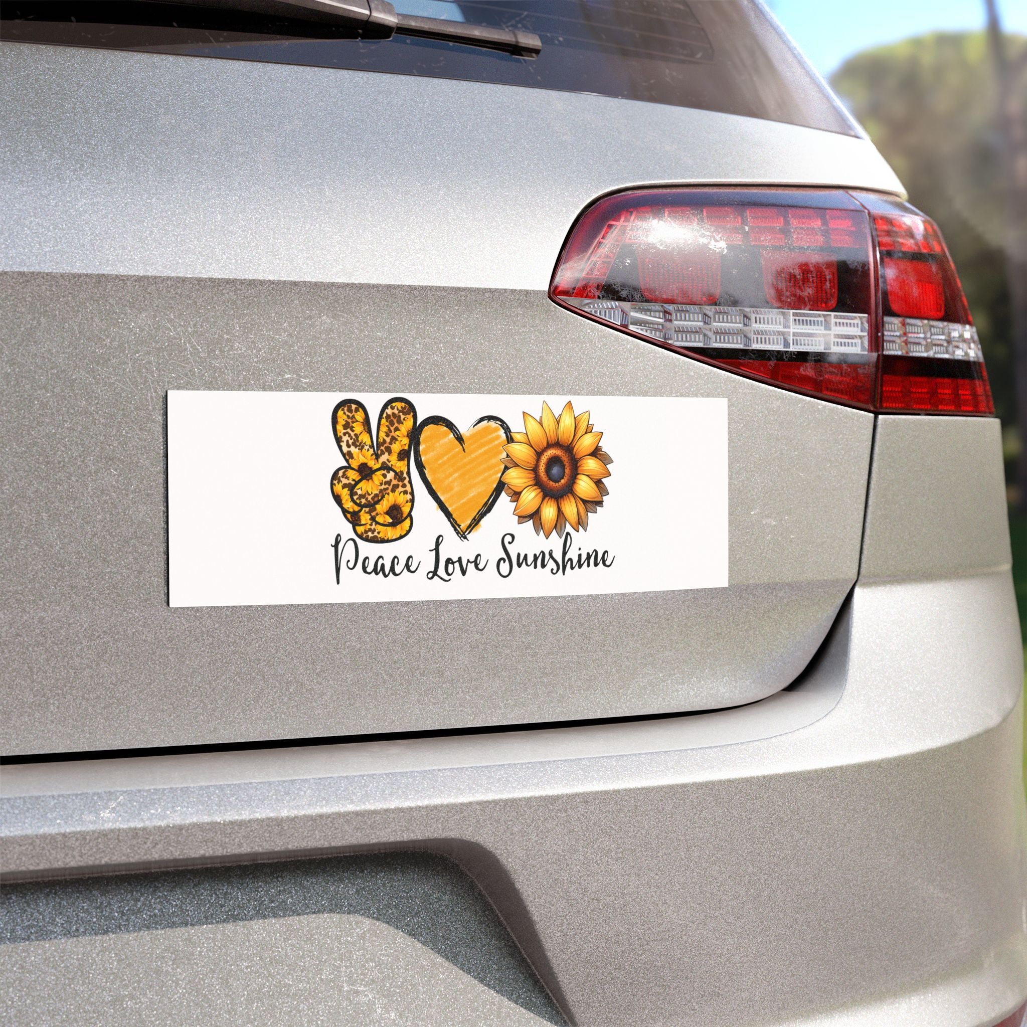 peace love sunshine Car Magnets