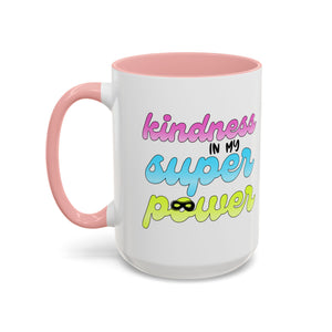 Kindness Superpower Coffee Mug, Inspirational Gift for Friends, Motivational Work Mug, Cute Drinkware for All Occasions, Unique