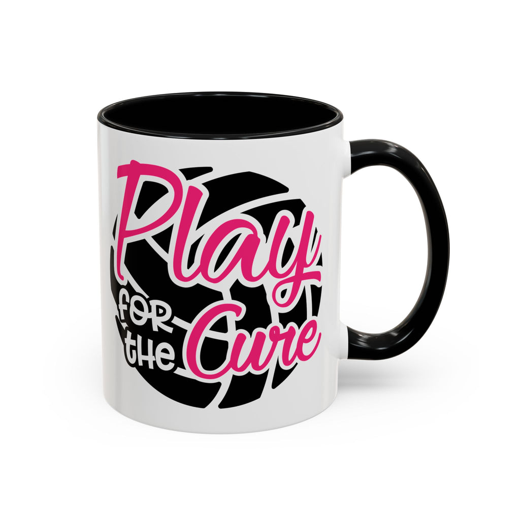 Volleyball  Coffee Mug, Play for the Cure Cup, Sports Gift , Athletes, Cancer Awareness, Inspirational Mug