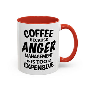Funny Anger Management Coffee Mug, Gift for Coffee Lovers, Stress Relief, Black Accent, Humorous Cup for Friends, Office Humor, Funny Gifts