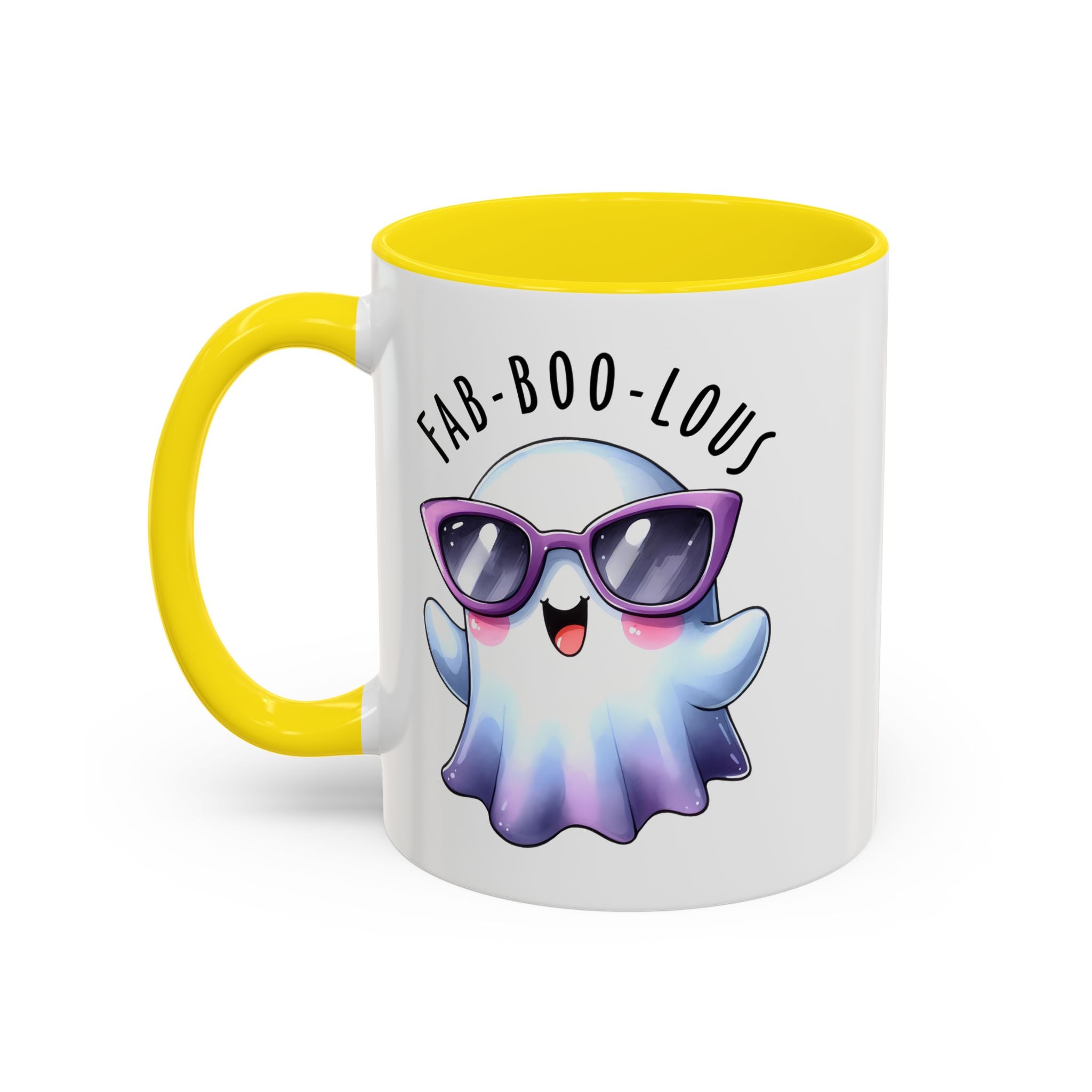 Fab-Boo-Lous Ghost Coffee Mug | Cute Halloween Mug, Fun Gift for Ghost Lovers, Spooky Seasonal Decor, Adorable Tea Cup