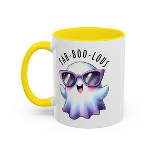 Fab-Boo-Lous Ghost Coffee Mug | Cute Halloween Mug, Fun Gift for Ghost Lovers, Spooky Seasonal Decor, Adorable Tea Cup