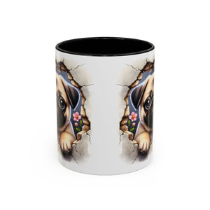 Pug In A Wall Coffee Mug - Cozy Ceramic Cup for Dog Lovers - Cute Pet Gift for Birthdays, Anniversaries, and Holidays