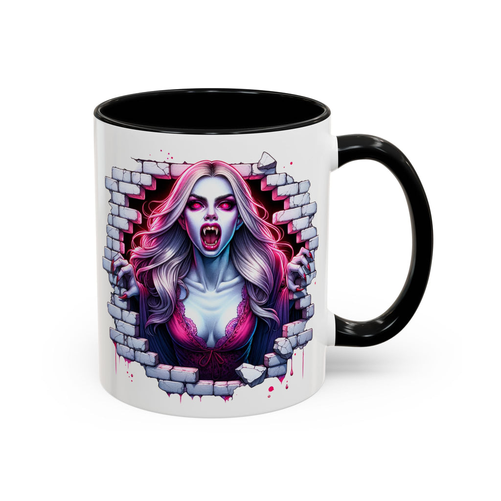 Vampire Wall Art Coffee Mug - Gothic,  Perfect Gift for Halloween, Unique Art Mug, Monster Mug, Fantasy Drinkware
