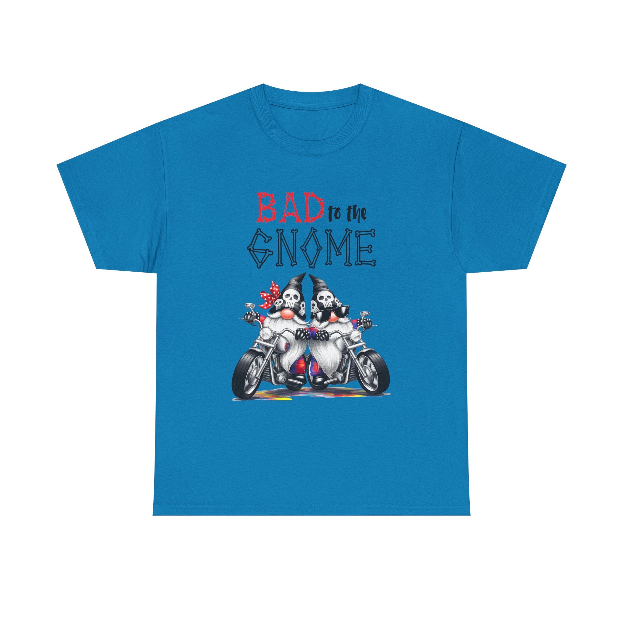 Bad to the Gnome Unisex Heavy Cotton Tee - Fun and Whimsical Biker Shirt