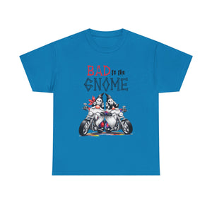 Bad to the Gnome Unisex Heavy Cotton Tee - Fun and Whimsical Biker Shirt
