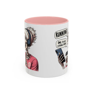 Running Skeleton Coffee Mug - Perfect for Fitness Lovers, Halloween Decor, Gift for Runners, Funny Tea Cup, Workout Enthusiast