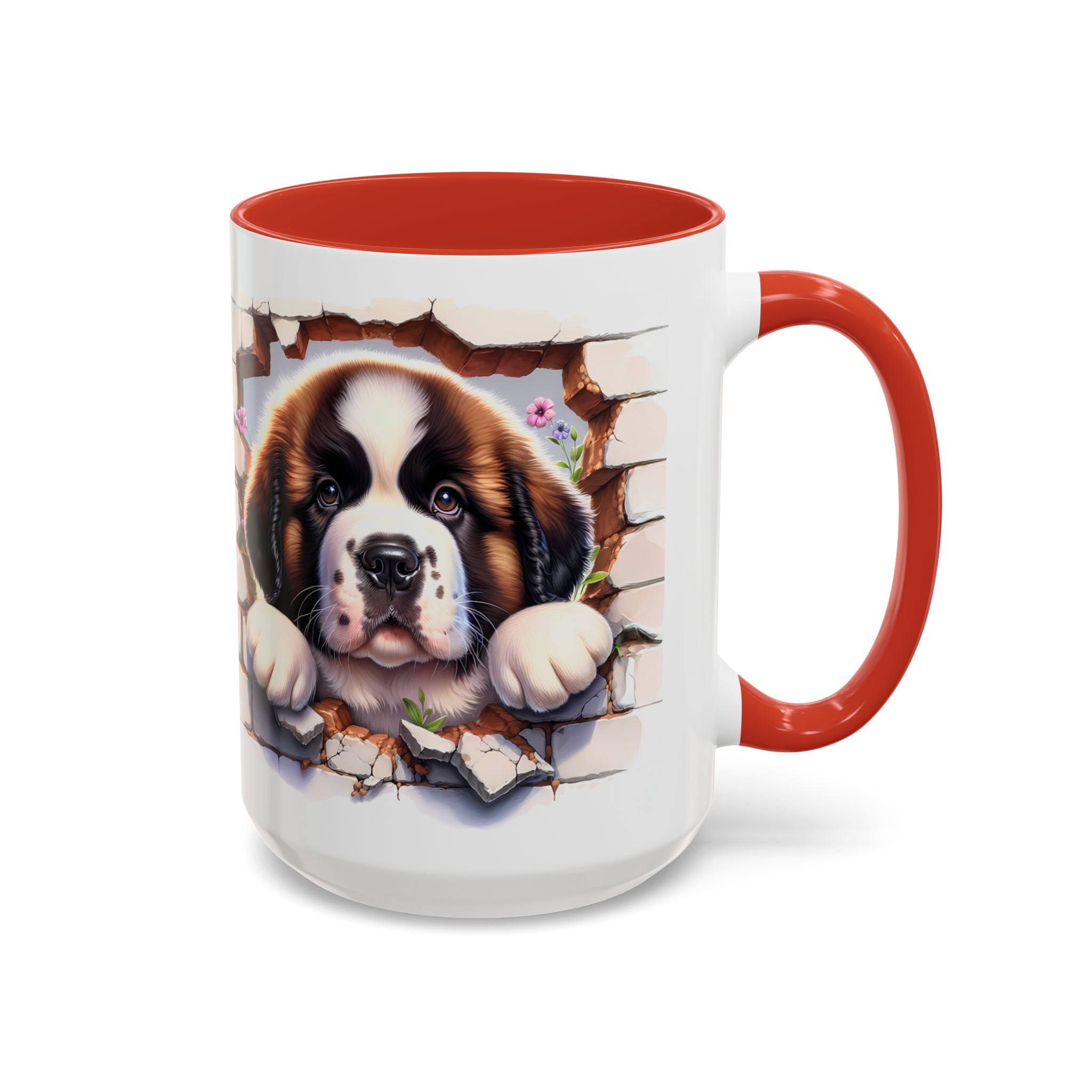 Cute Dog Breakthrough Accent Coffee Mug - Gift for Dog Lovers, Home Decor, Personalized Pet Mug, Puppy Lover's Kitchenware