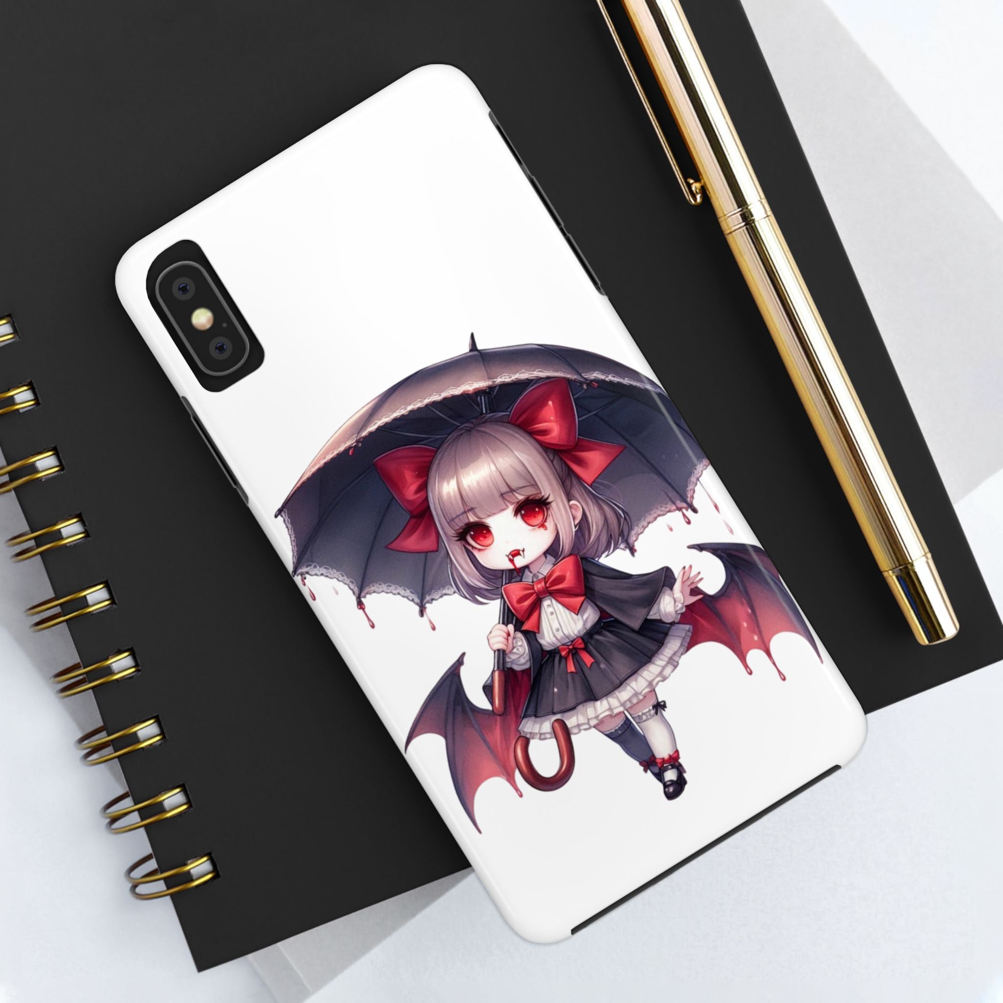 vampire girl horror art Tough Phone Cases