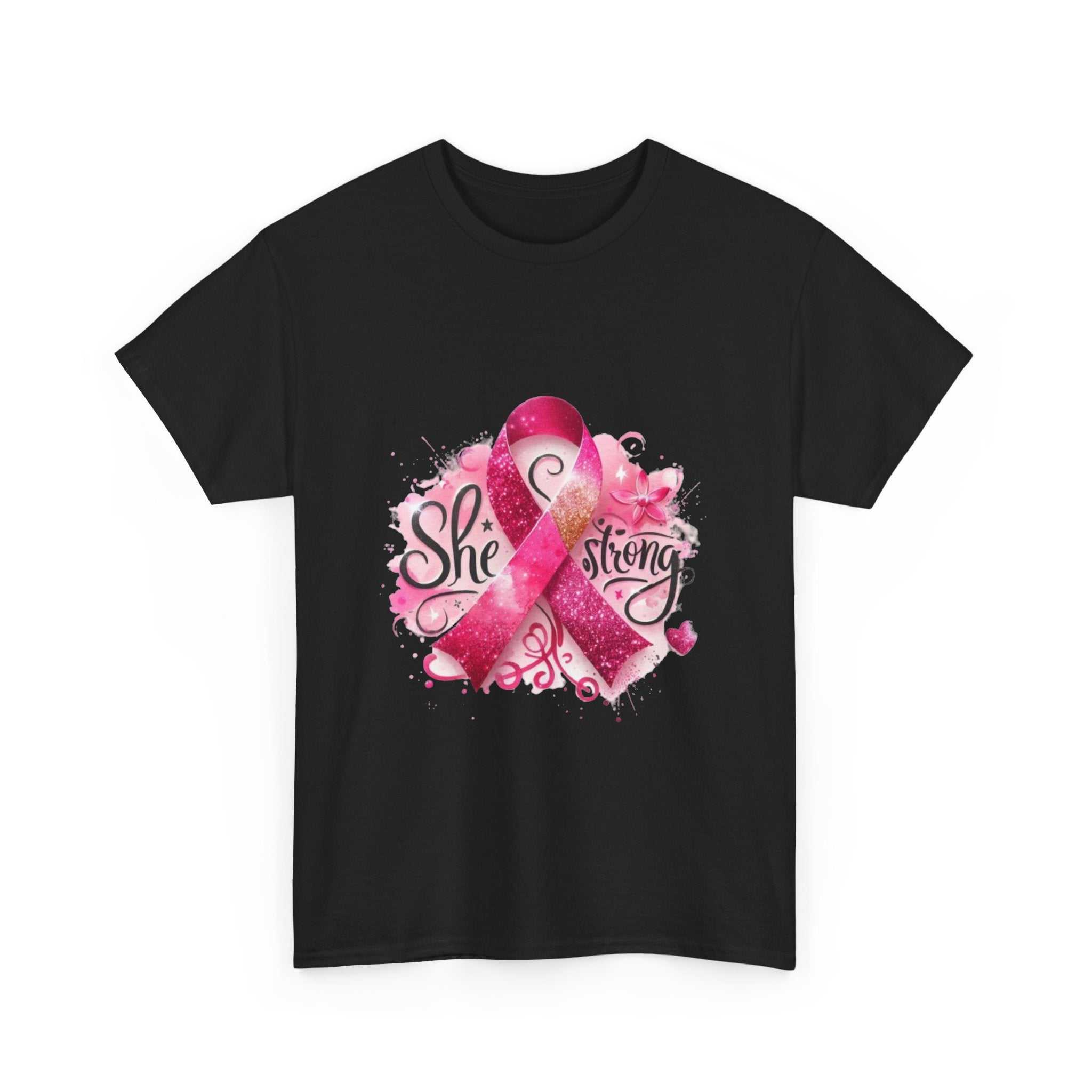Breast Cancer Awareness Tee - She's Strong, Gift for Survivors, Supportive T-Shirt, Awareness Month, Inspirational Apparel