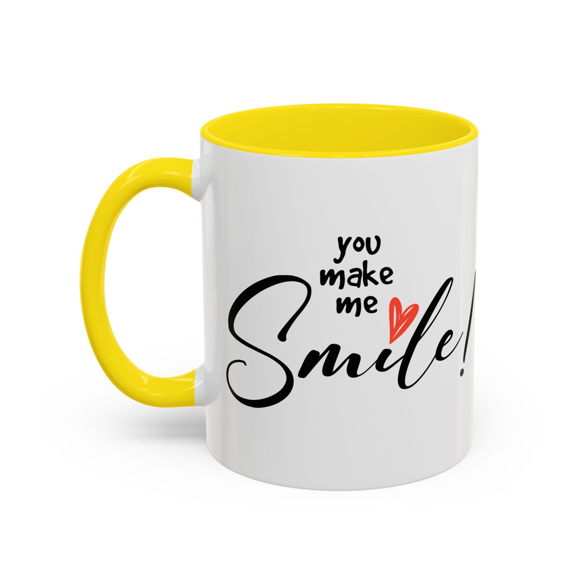Inspirational Accent Coffee Mug - "You Make Me Smile!" - Perfect Gift for Friends & Family