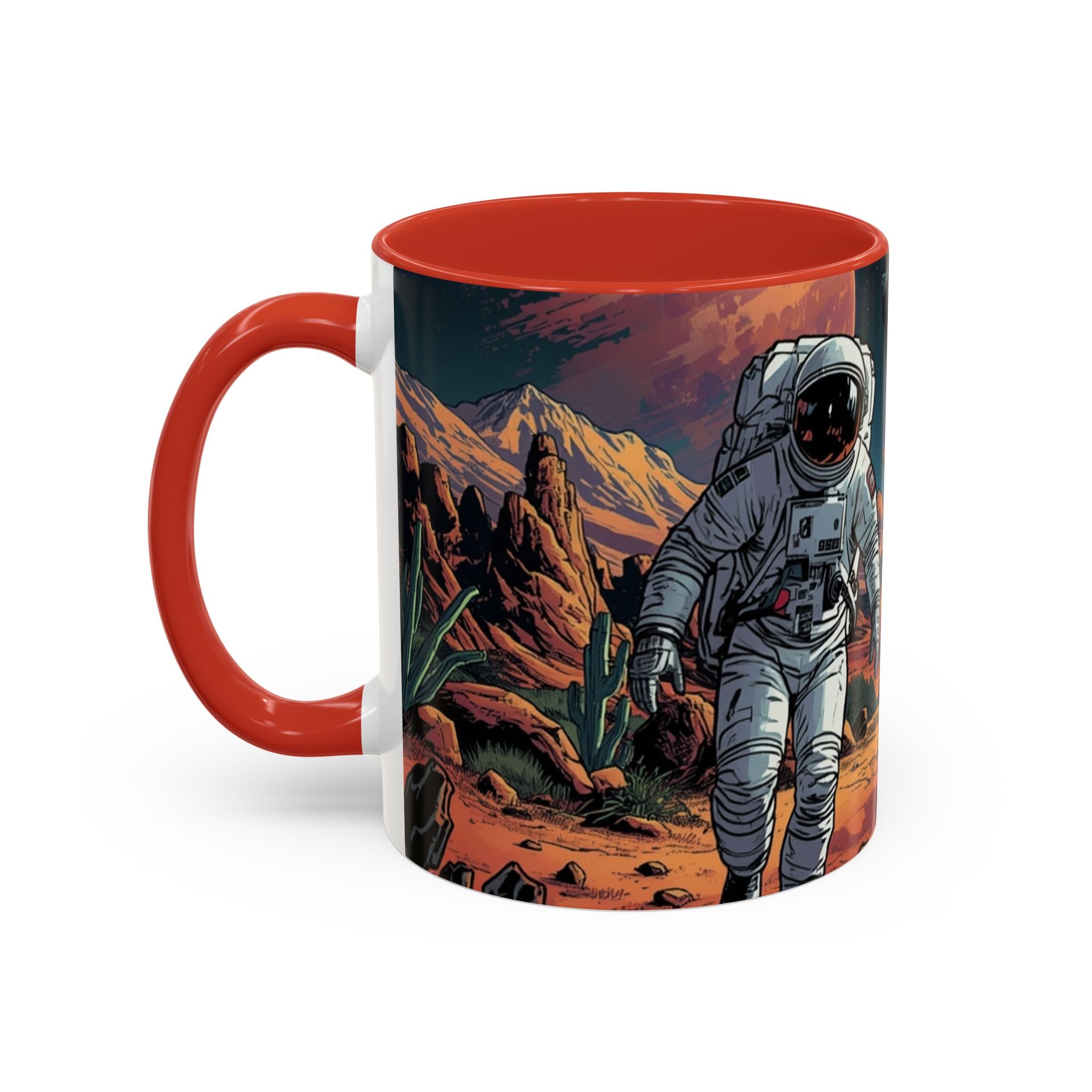 spacemen and aliens on planet Astronaut Adventure Coffee Mug - 11oz & 15oz