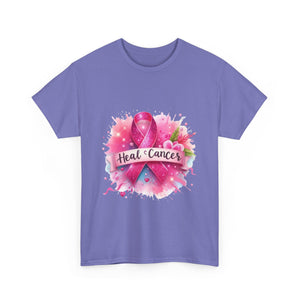 Breast Cancer Awareness Tee, Heal Cancer Cotton Shirt, Unisex Supportive T-Shirt, Gift for Survivor, Pink Ribbon Shirt