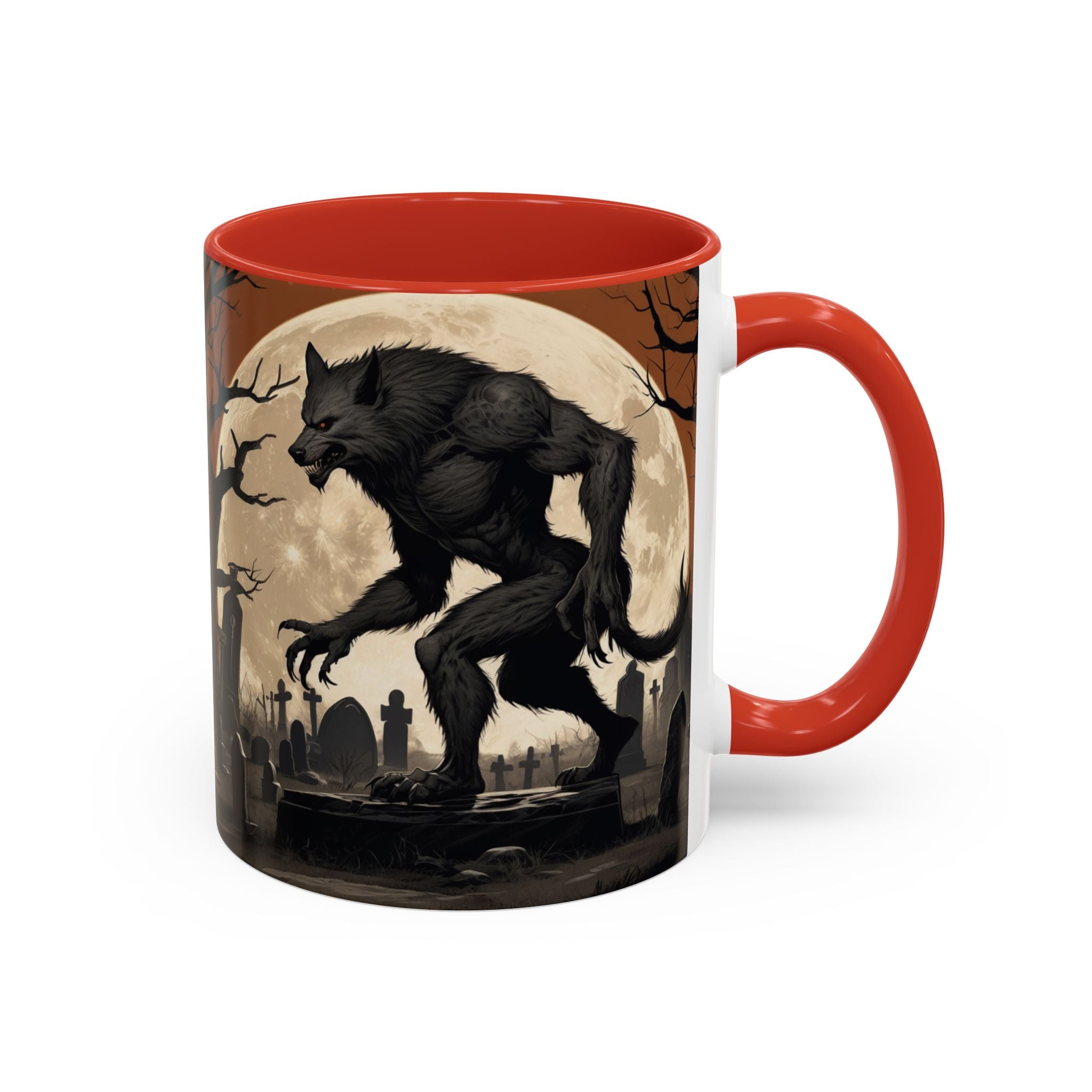 Werewolf Moon Coffee Mug — Gothic Graveyard Accent Mug fantasy horror