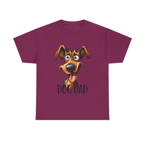 Dog Dad Unisex Heavy Cotton Tee, Pet Lover Gift, Fun Shirt for Father’s Day, Dog Owner Humor Tee, Great for Birthdays, Casual Wear