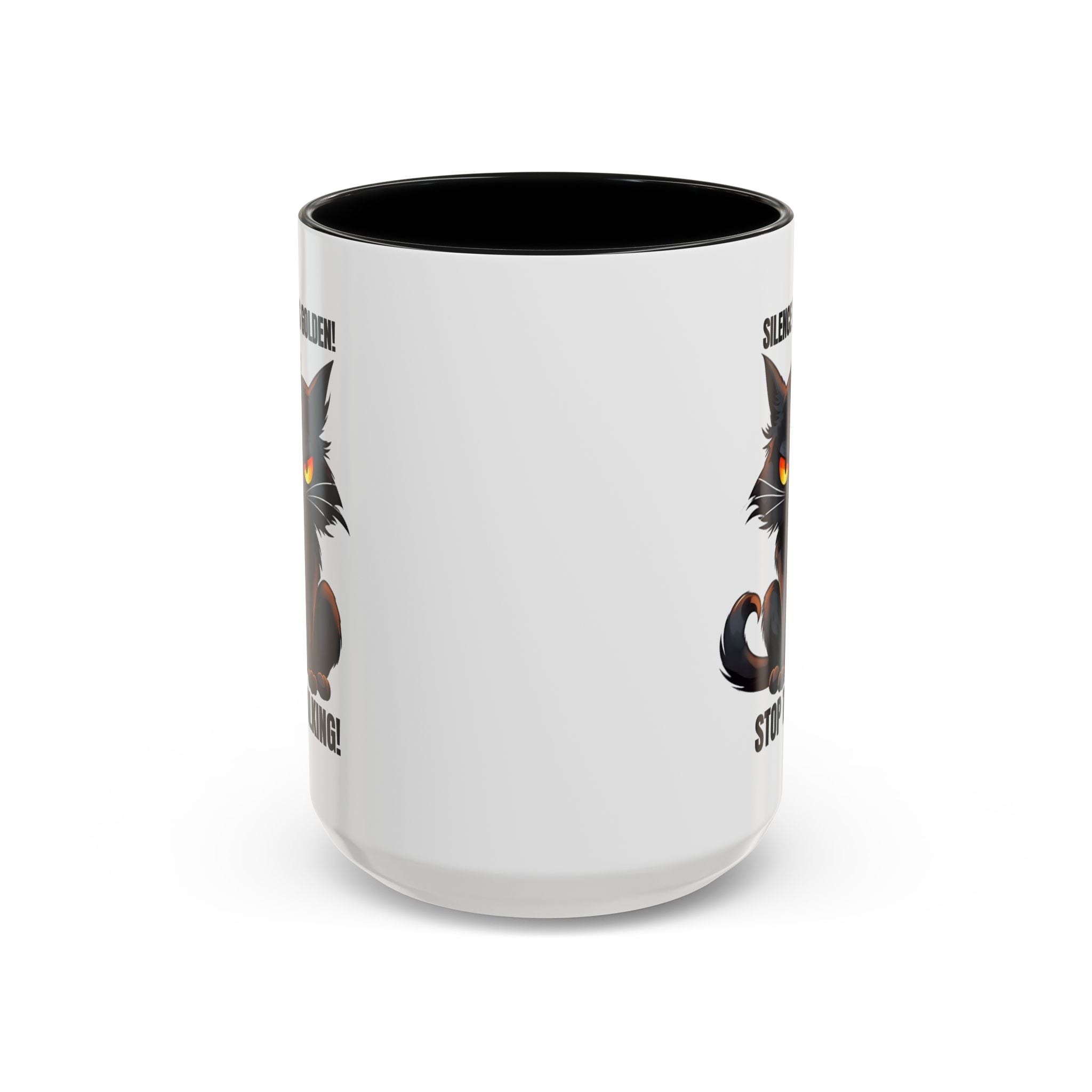 Funny Cat Mug | Silence Is Golden Coffee Cup | Gift for Cat Lovers | Humorous Kitchenware | Ceramic Teacup | Unique Animal Gifts