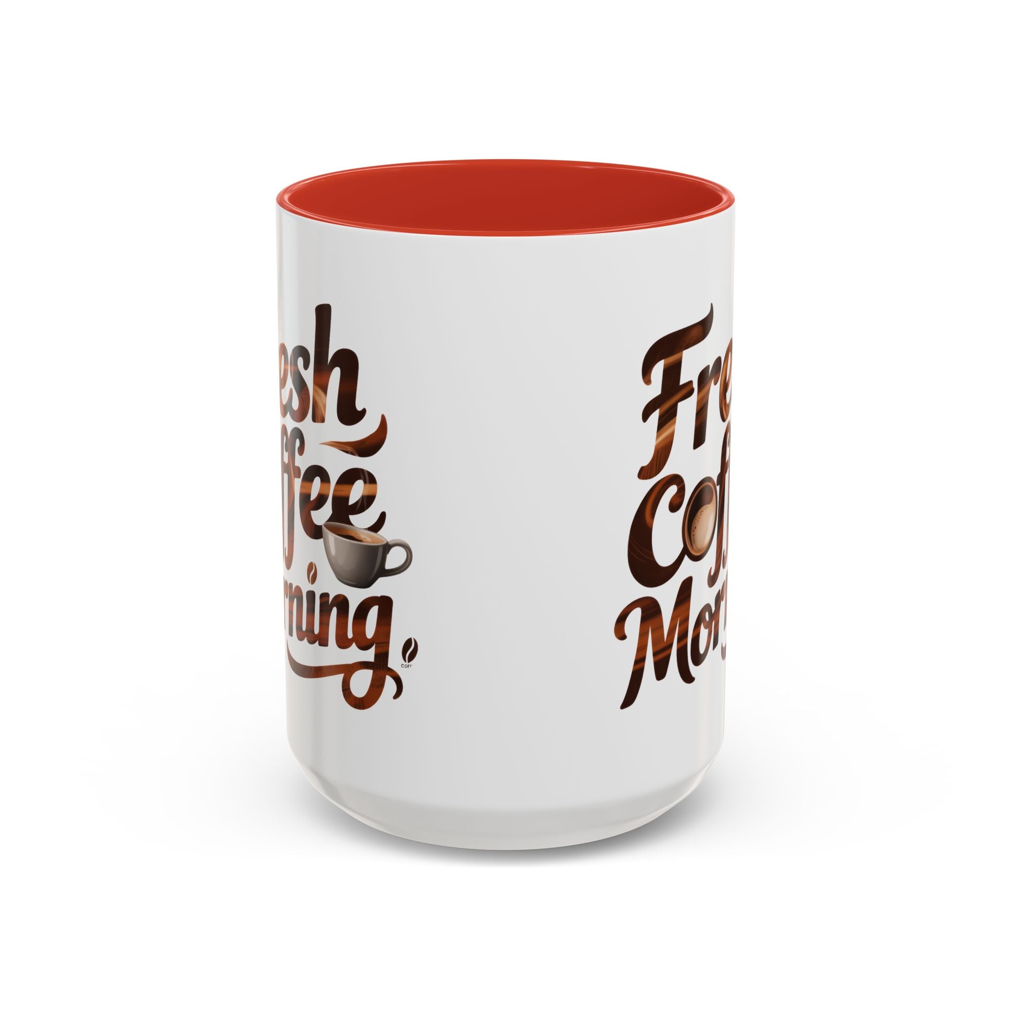 Morning Coffee Accent Mug - 'Fresh Coffee Morning' Design cup