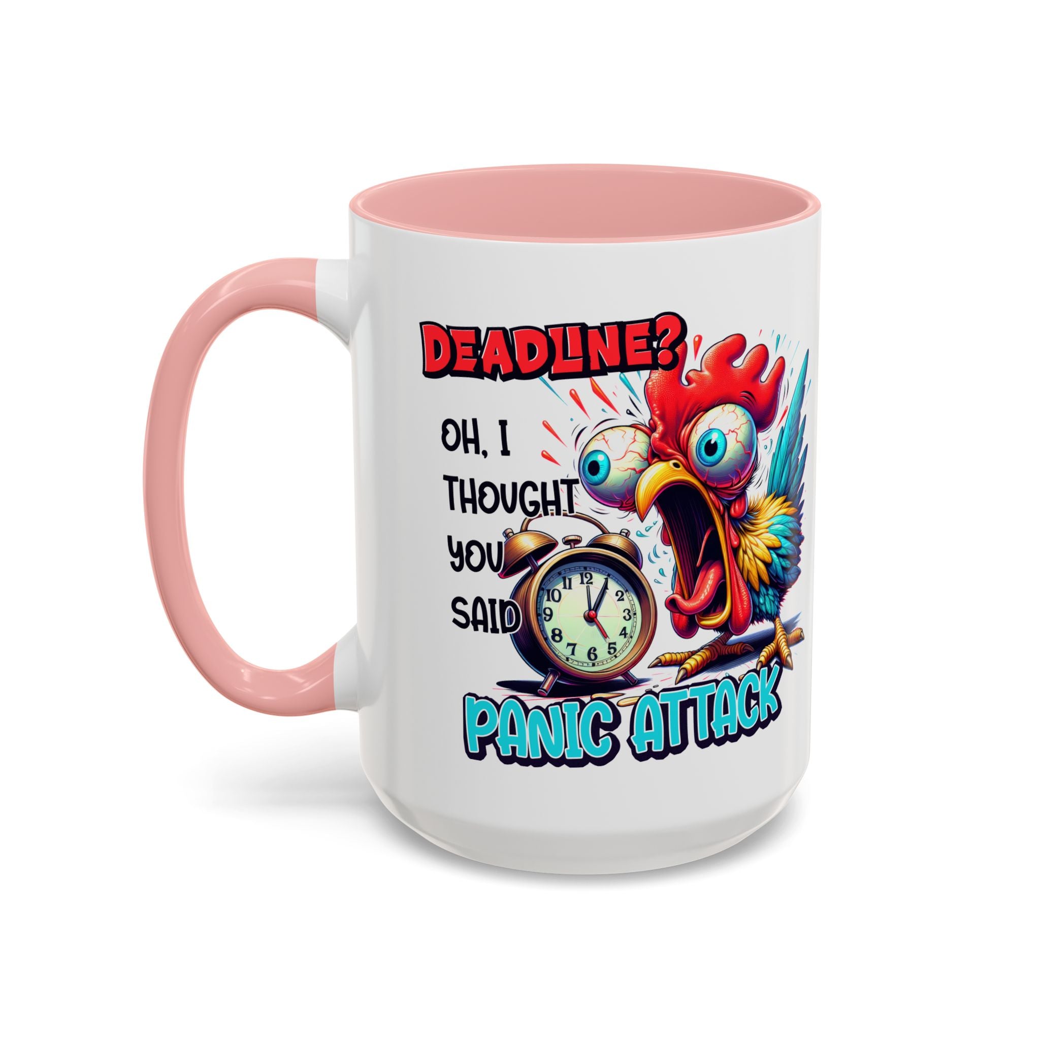 Funny Panic Attack Coffee Mug, Quirky Rooster Mug for Stress Relief, Gift for Teachers, Office Humor, Coworker Gift, Fun Coffee Cup