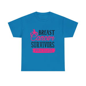 Breast Cancer Survivor Tee, Inspirational Shirt, Unisex Heavy Cotton Tee, Support Breast Cancer Awareness, Gift for Survivors