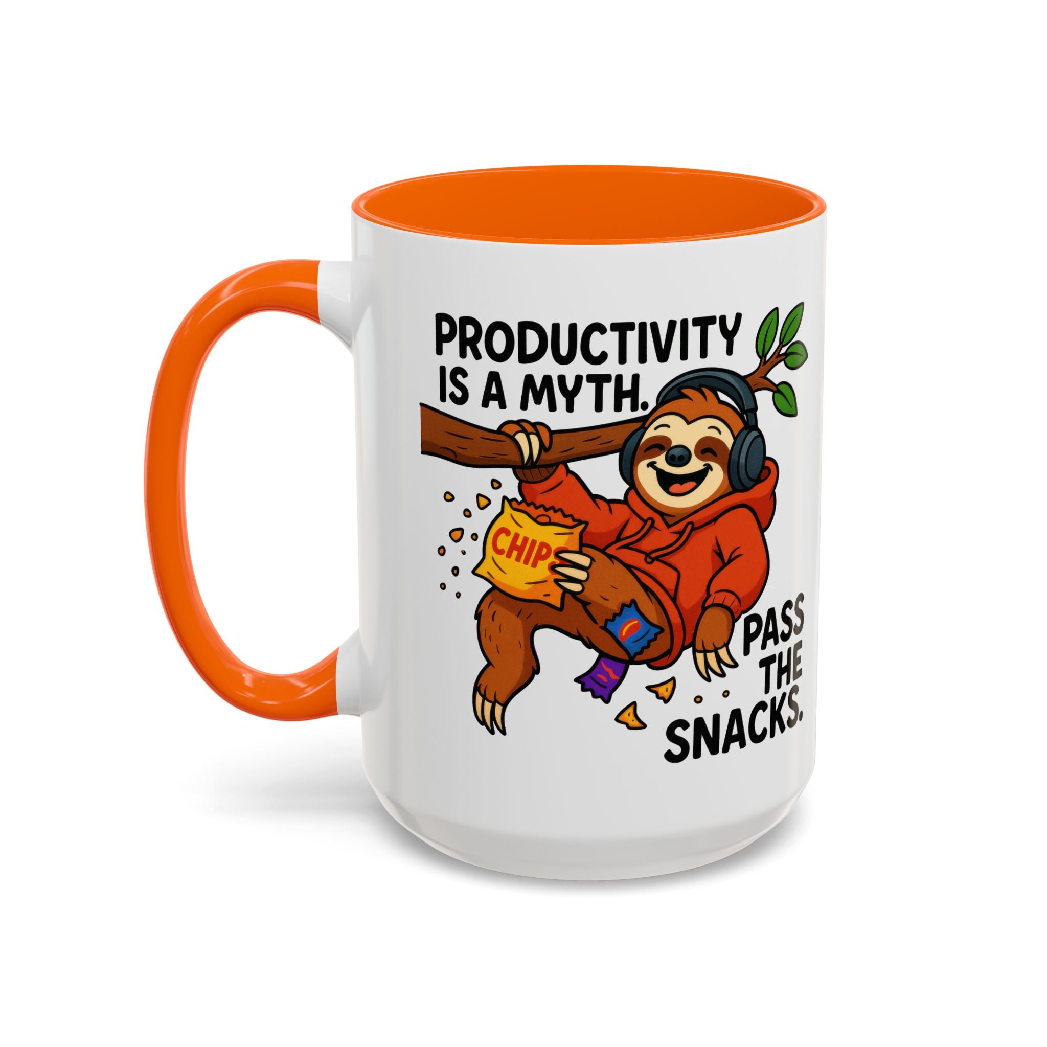 Funny Sloth Coffee Mug, Humor Mug Gift, Productivity Myth Mug, Cute Sloth Cup, Quirky Office Mug