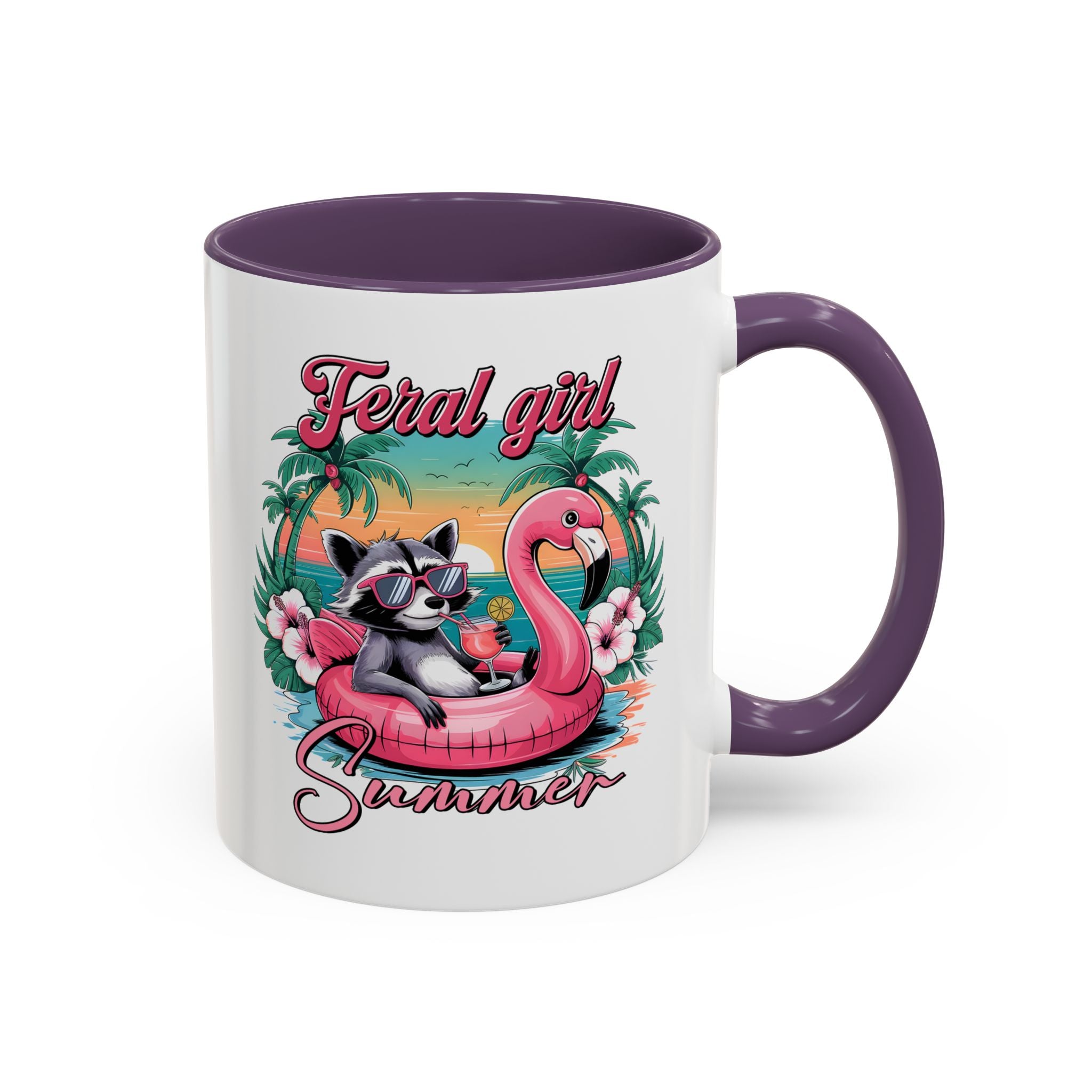 Feral Girl Summer Coffee Mug - Accent Design for Animal Lovers