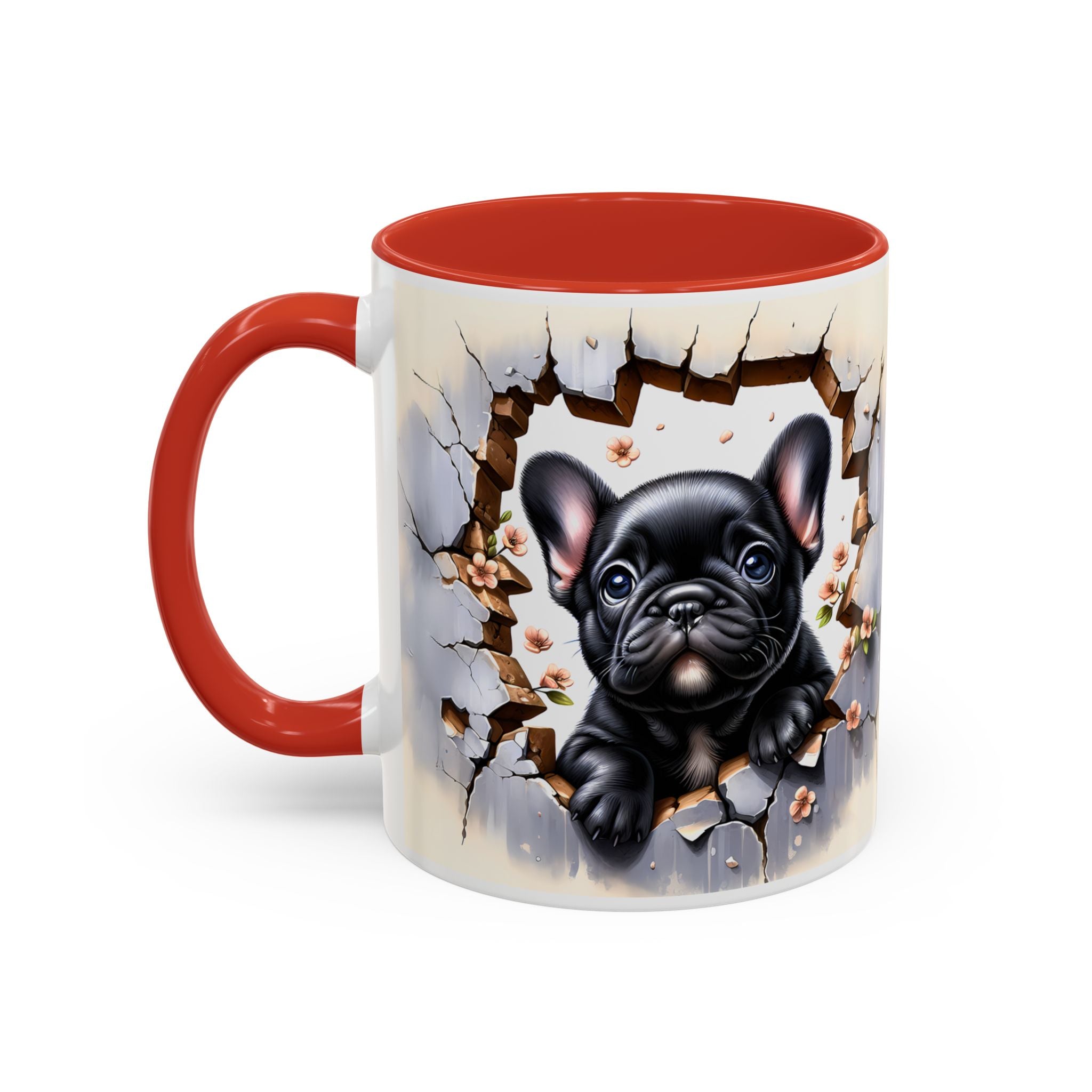 Cute French Bulldog Accent Coffee Mug, Pet Lover Gift, Dog Lover Mug, Home Office Coffee Cup, Unique Animal Print Mug