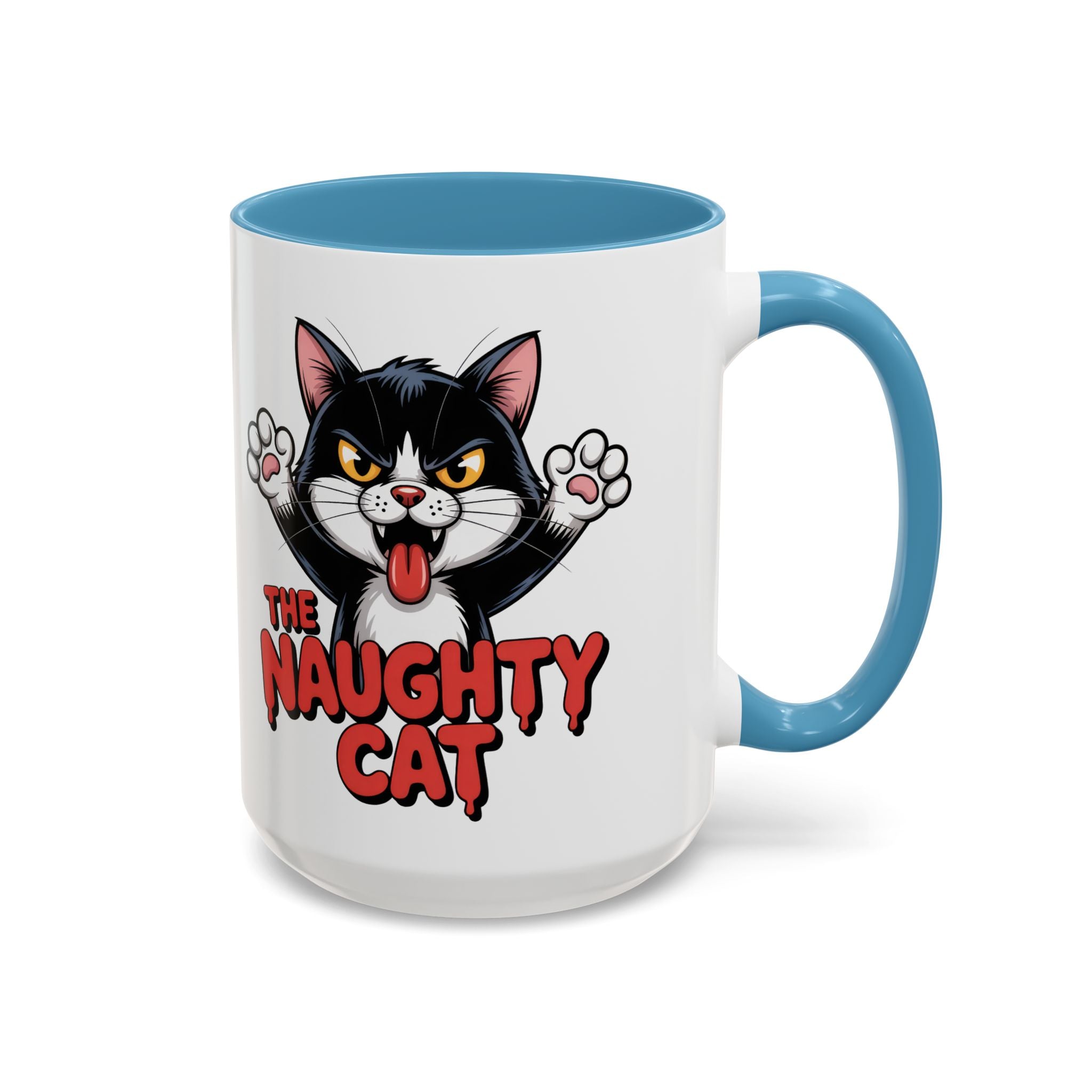 The Naughty Cat Accent Coffee Mug — Funny Cat Lover Gift (11/15oz)