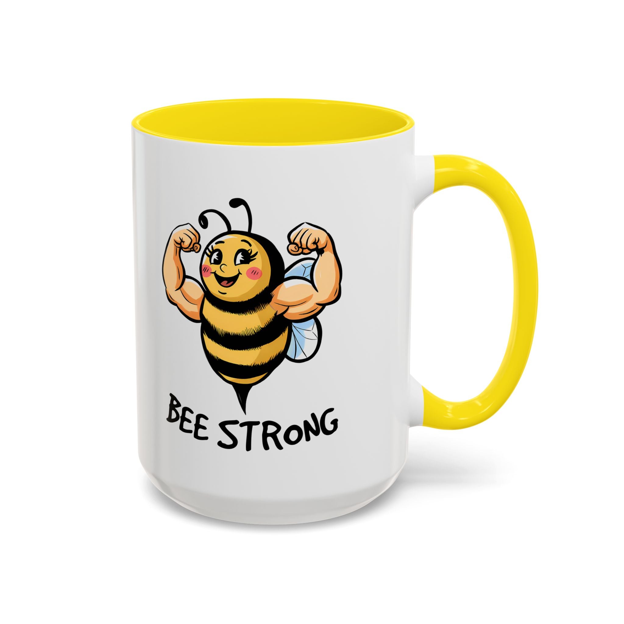 Bee Strong Accent Coffee Mug - Motivational Mug for Strength and mental health