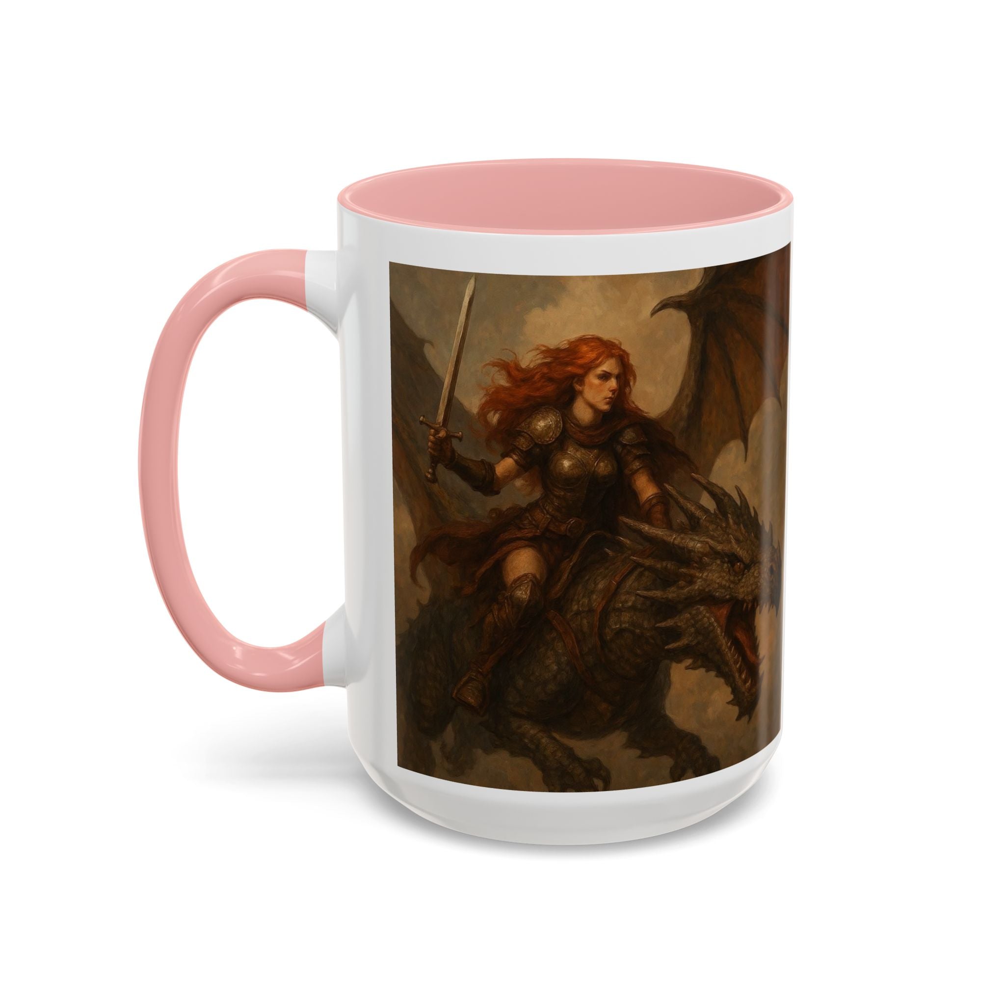 Fantasy Dragon Rider Coffee Mug gothic woman warrior queen