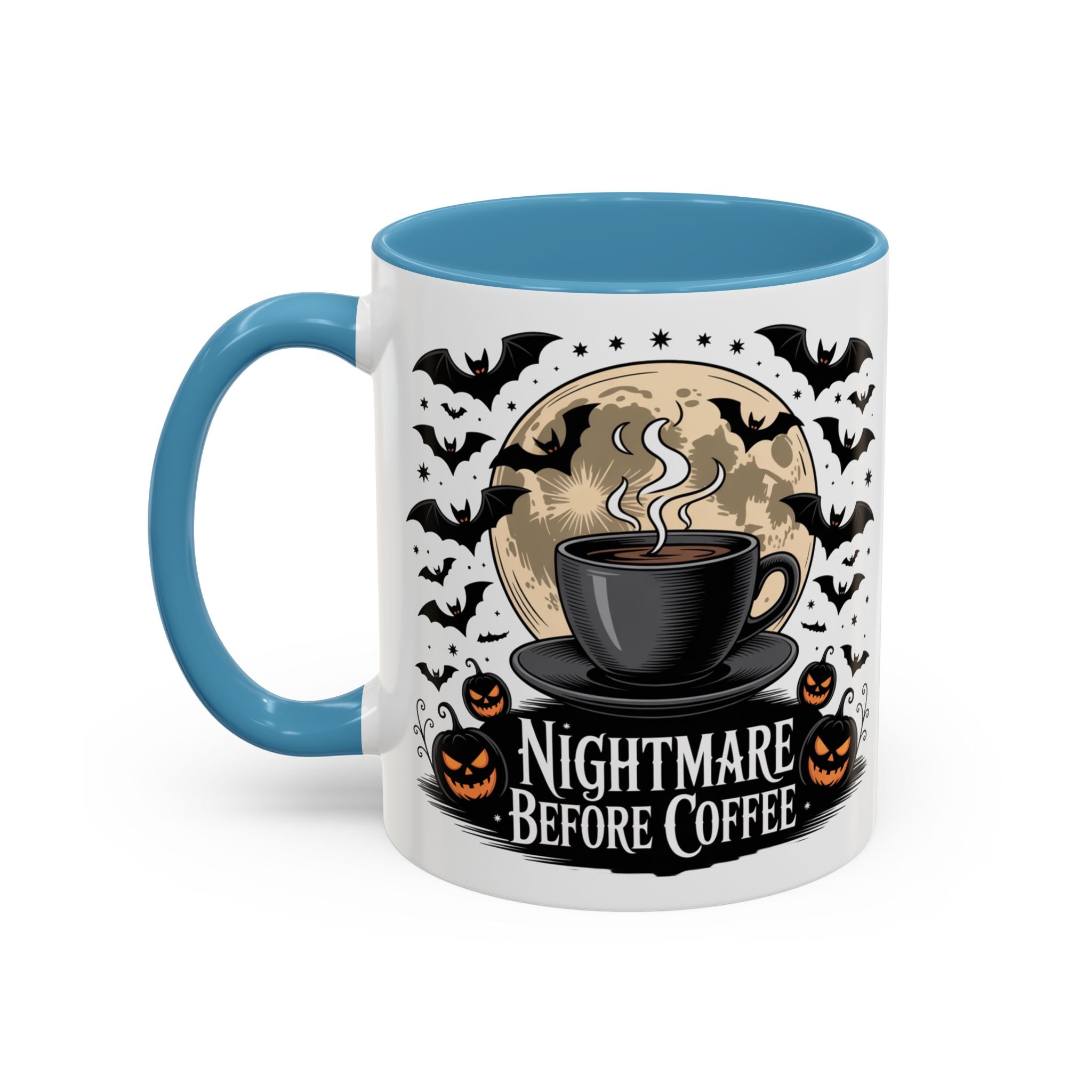 Halloween-Themed Coffee Mug: Nightmare Before Coffee funny art