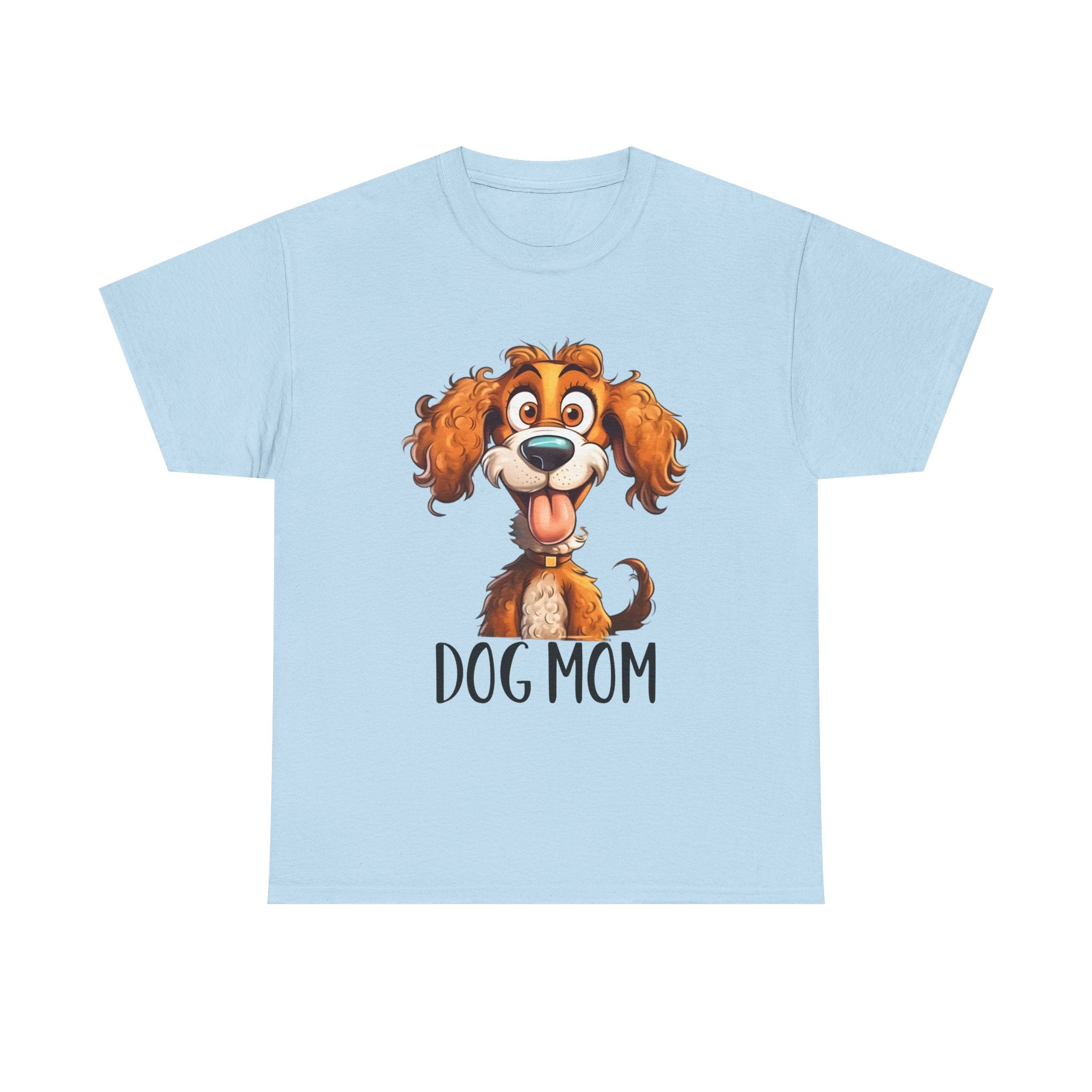 Dog Mom Unisex Heavy Cotton Tee, Pet Lover Shirt, Gift for Dog Lovers, Animal T-Shirt, Cute Dog Graphic Tee