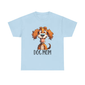 Dog Mom Unisex Heavy Cotton Tee, Pet Lover Shirt, Gift for Dog Lovers, Animal T-Shirt, Cute Dog Graphic Tee