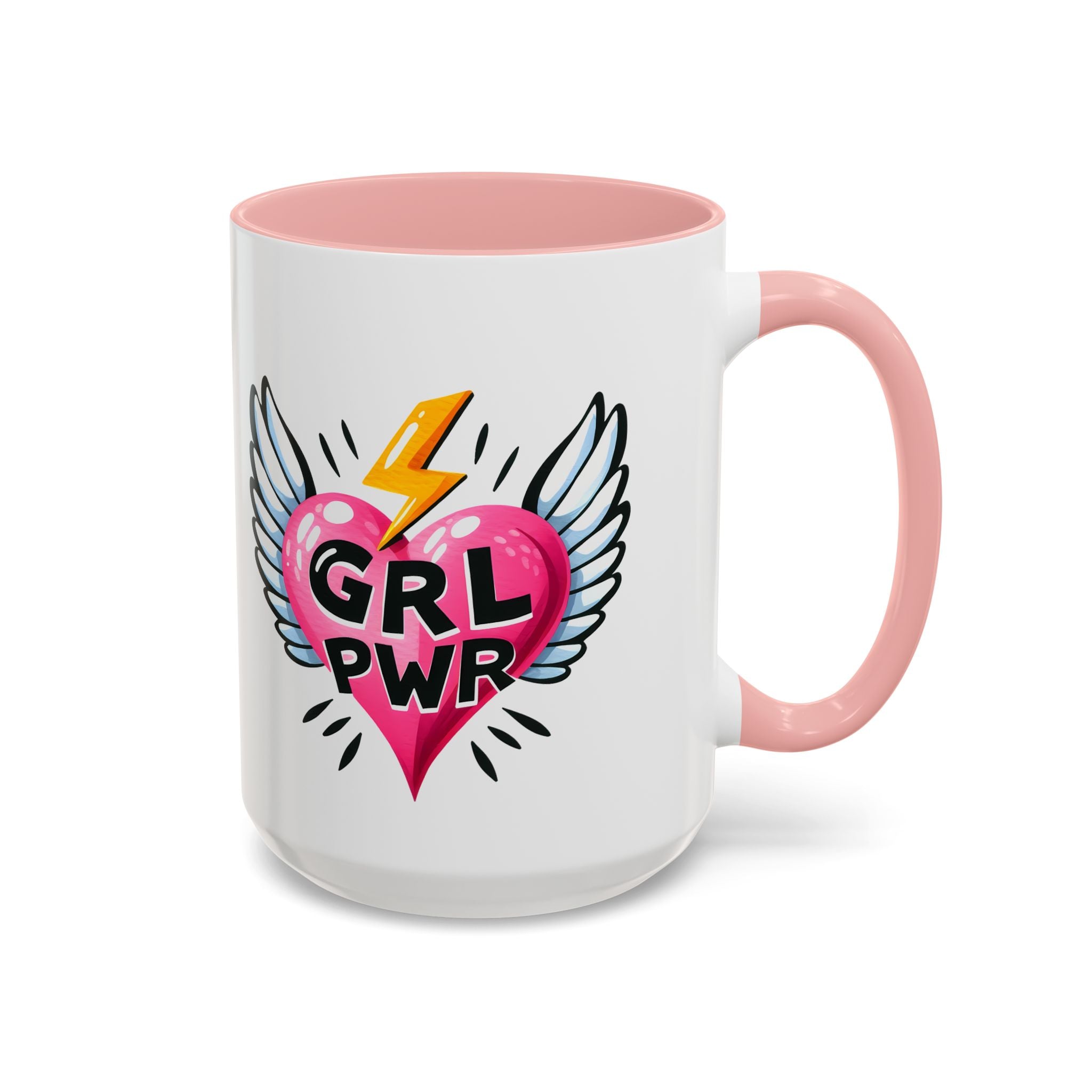 Empowering Heart Coffee Mug | Inspirational Gift for Women, GRL PWR Mug, Cute Kitchen Decor, Unique Friendship Gift, Motivational Coffee Cup