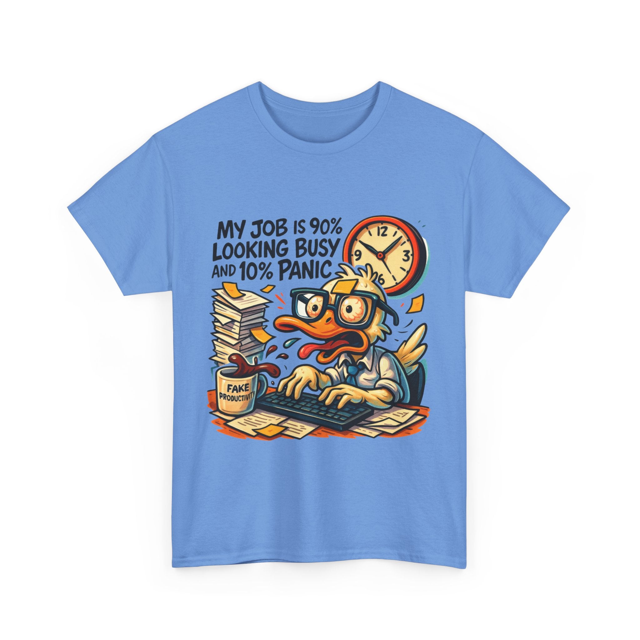 Humorous Work Tee: My Job is 90% Looking Busy, Fun Office Shirt, Gift for Coworkers, Unisex Tee, Casual Wear, Funny Job Humor