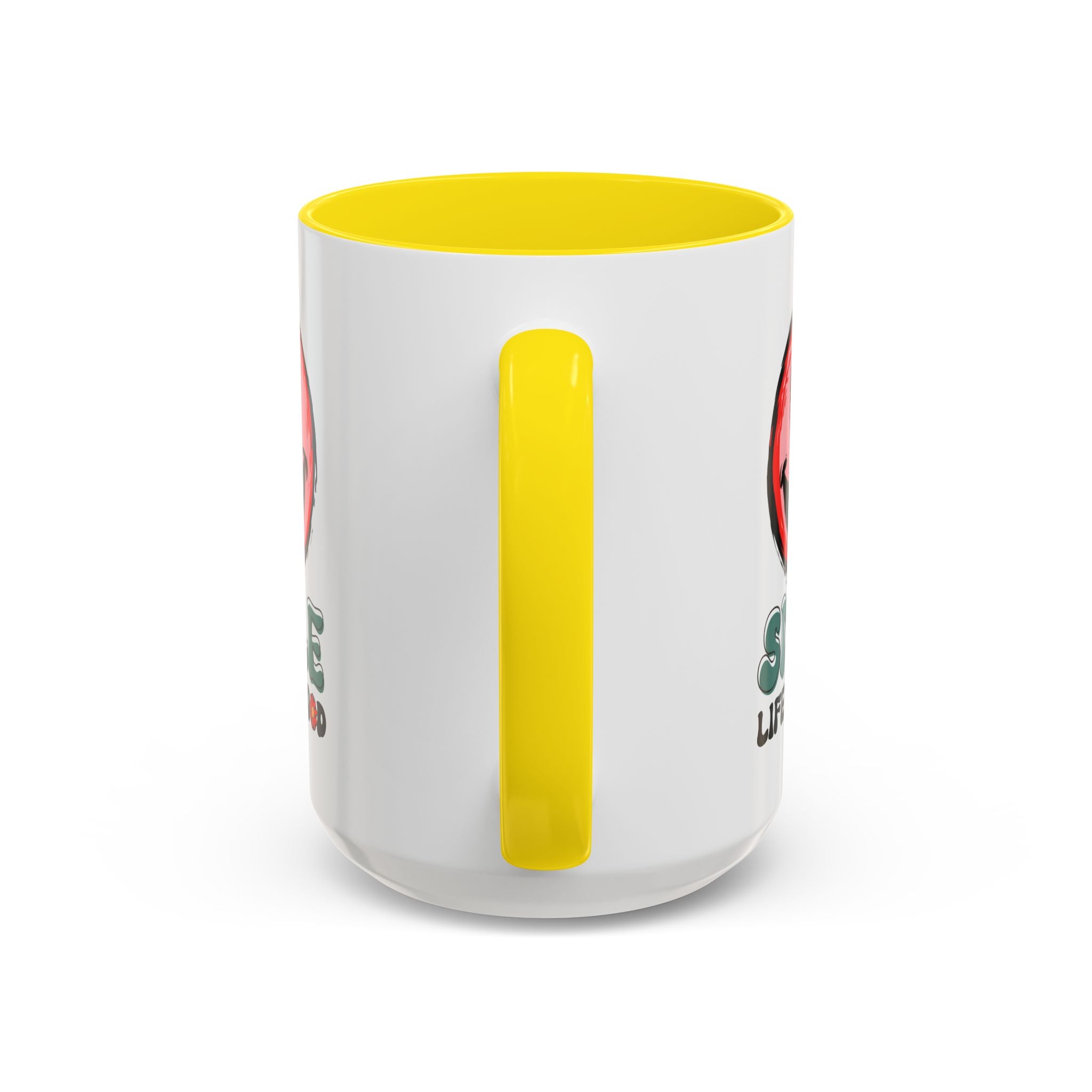 Smiley Face Accent Coffee Mug - "Smile, Life is Good" - 11oz & 15oz