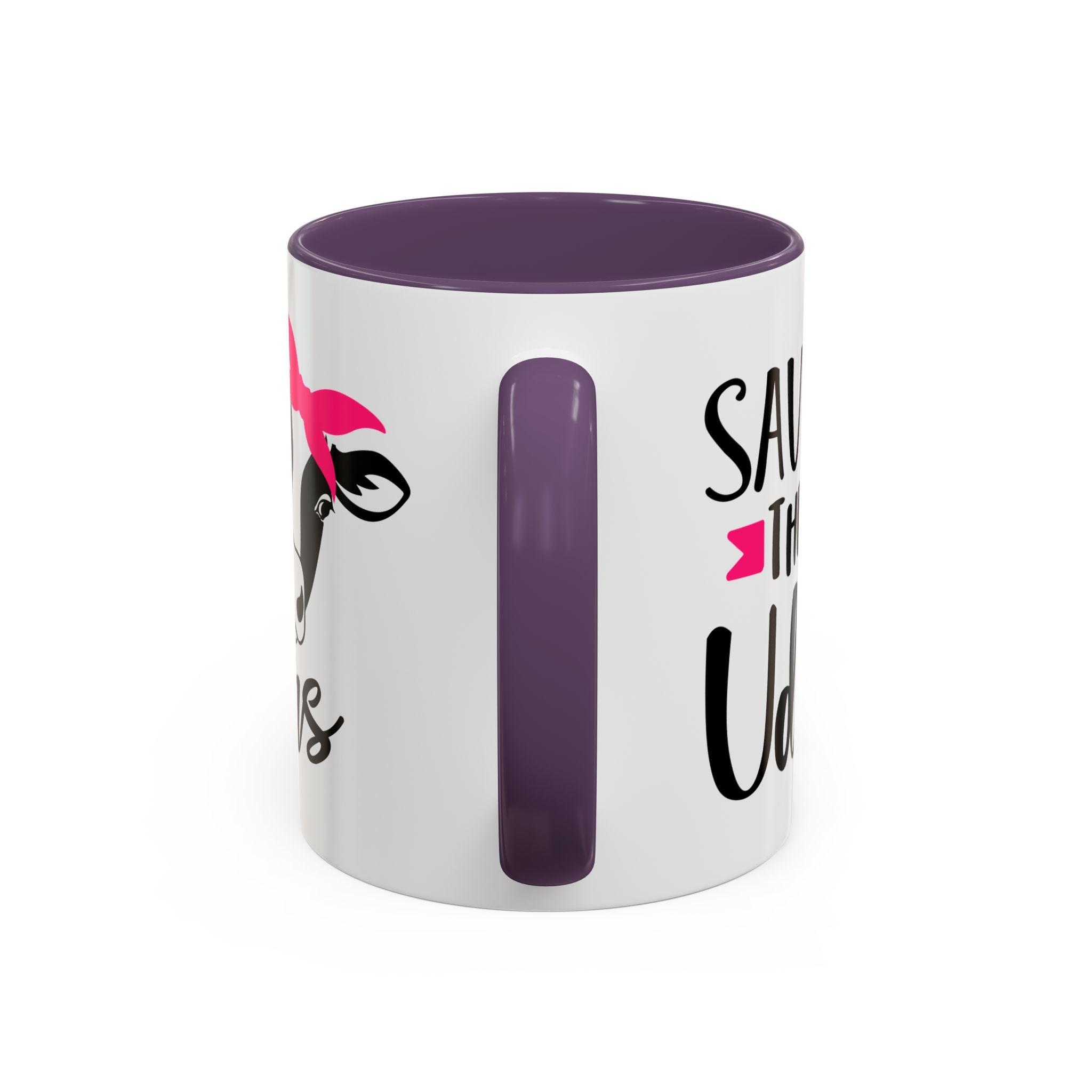 cancer awareness Cute Cow Mug - Save the Utters Coffee Cup, Gift for Animal Lovers,  Mug, Unique Birthday Gift