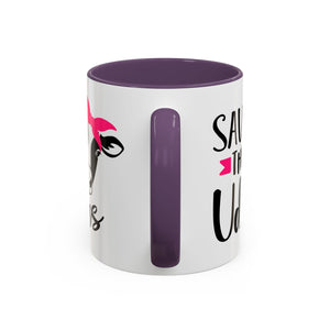 cancer awareness Cute Cow Mug - Save the Utters Coffee Cup, Gift for Animal Lovers,  Mug, Unique Birthday Gift