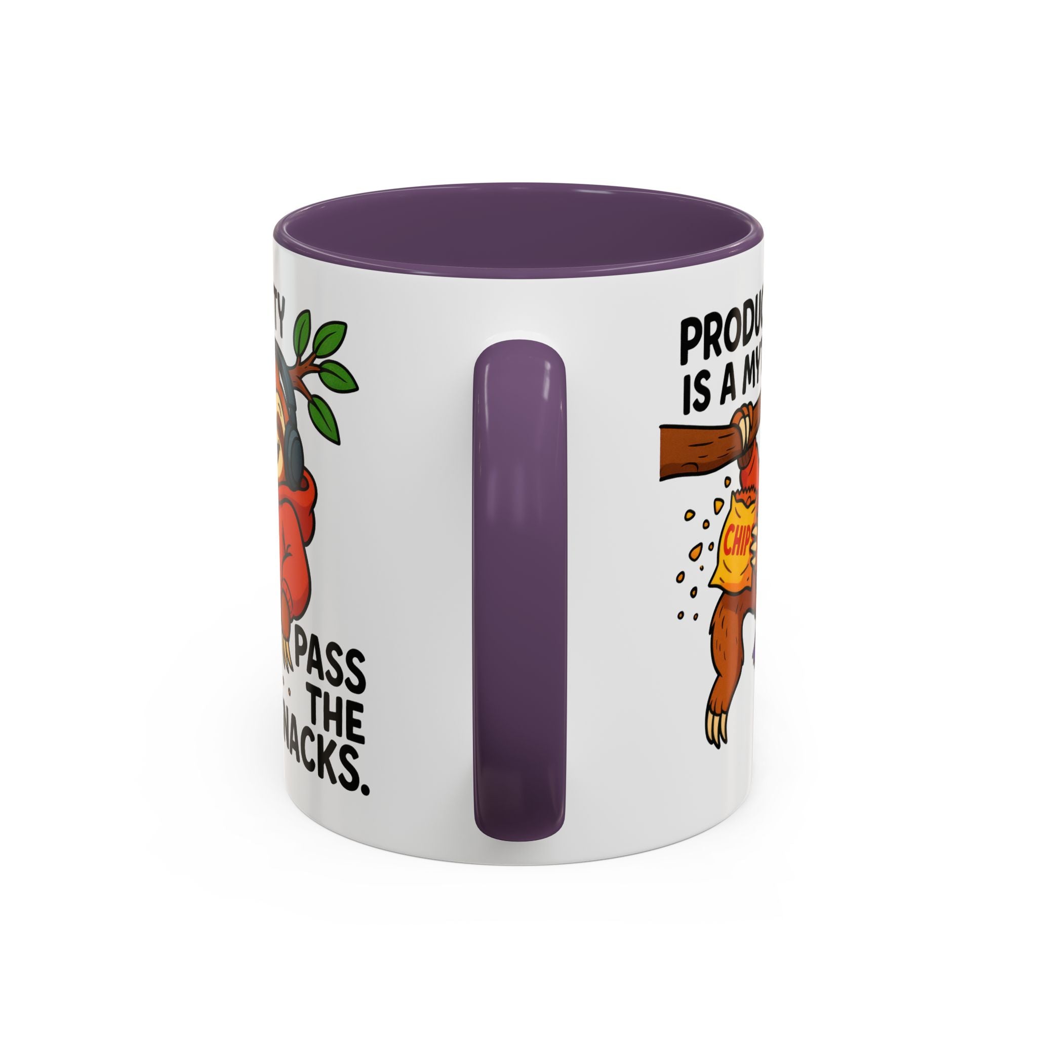 Funny Sloth Coffee Mug, Humor Mug Gift, Productivity Myth Mug, Cute Sloth Cup, Quirky Office Mug