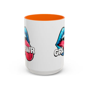 GRL PWR Accent Coffee Mug - Bold Fun Design for Empowerment, Great Gift for Friends, Coffee Lovers, Birthdays, and Celebrations