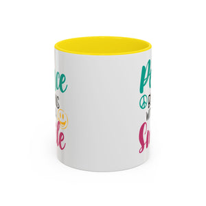 Inspirational Peace Coffee Mug - "Peace Begins with a Smile" - 11oz & 15oz