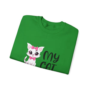 Cute Cat Lover Sweatshirt, My Cat Is Calling Crewneck, Animal Print Pullover, Pet Owner Gift, Cozy Sweatshirt for Cat Moms