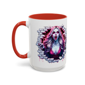 Vampire Wall Art Coffee Mug - Gothic,  Perfect Gift for Halloween, Unique Art Mug, Monster Mug, Fantasy Drinkware