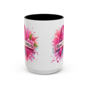 Pink Ribbon Healing Coffee Mug | Support Cancer Awareness | Inspirational Gift | Breast Cancer Support | 11oz & 15oz Options
