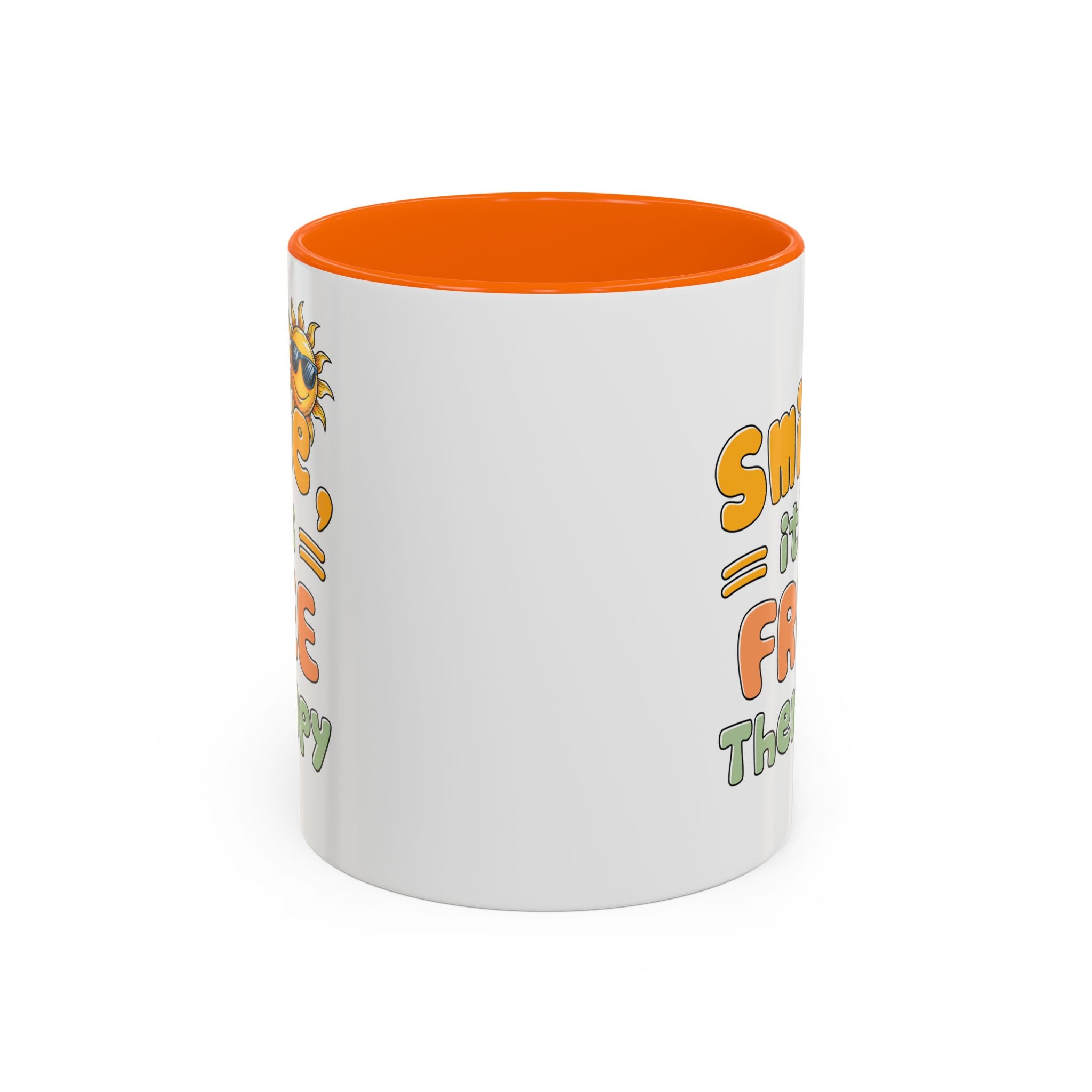 Smile It's Free Therapy Coffee Mug - Fun & Cheerful Accent Mugs for Brightening Your Day
