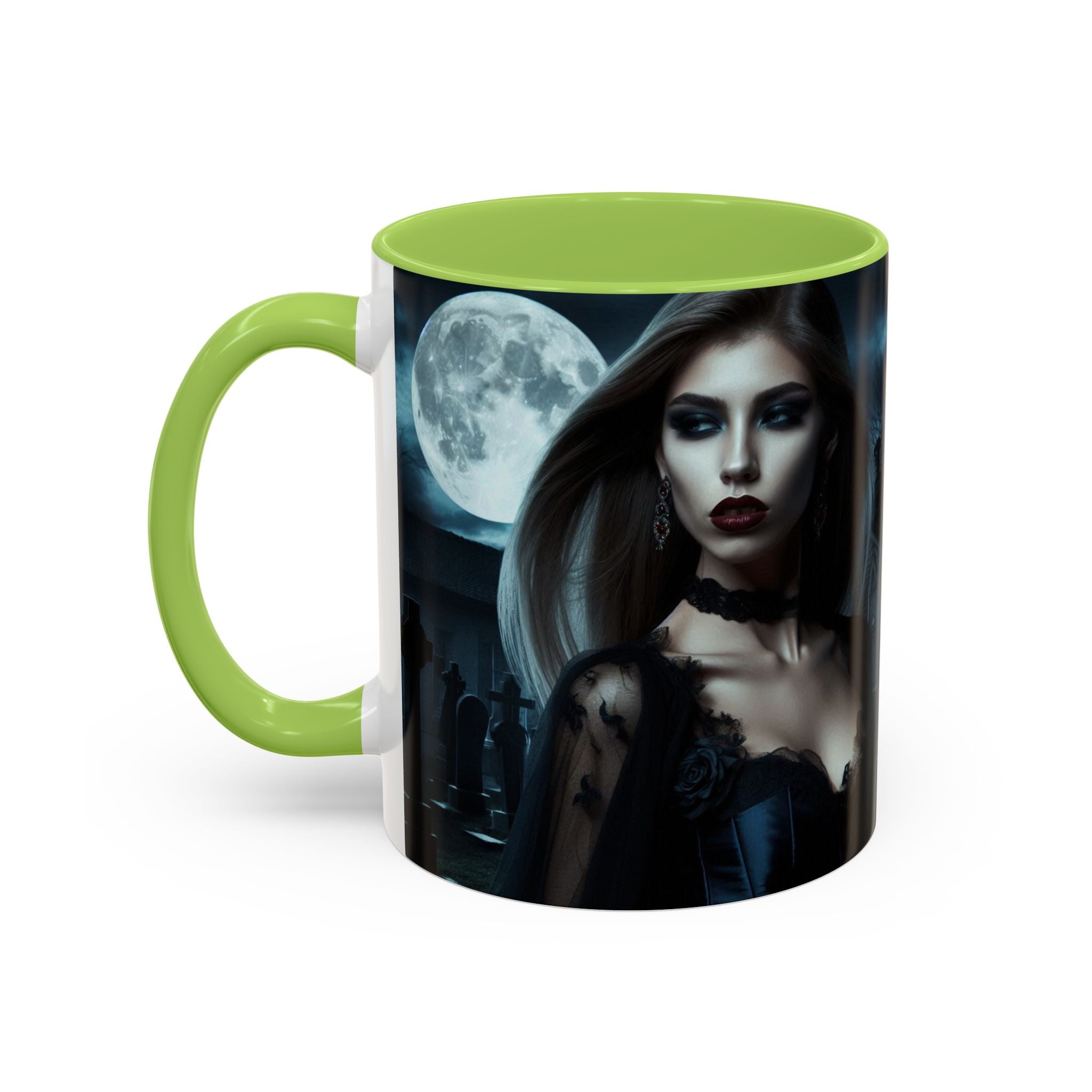 sexy young woman vampire Gothic Moonlit Accent Coffee Mug - 11 or 15oz