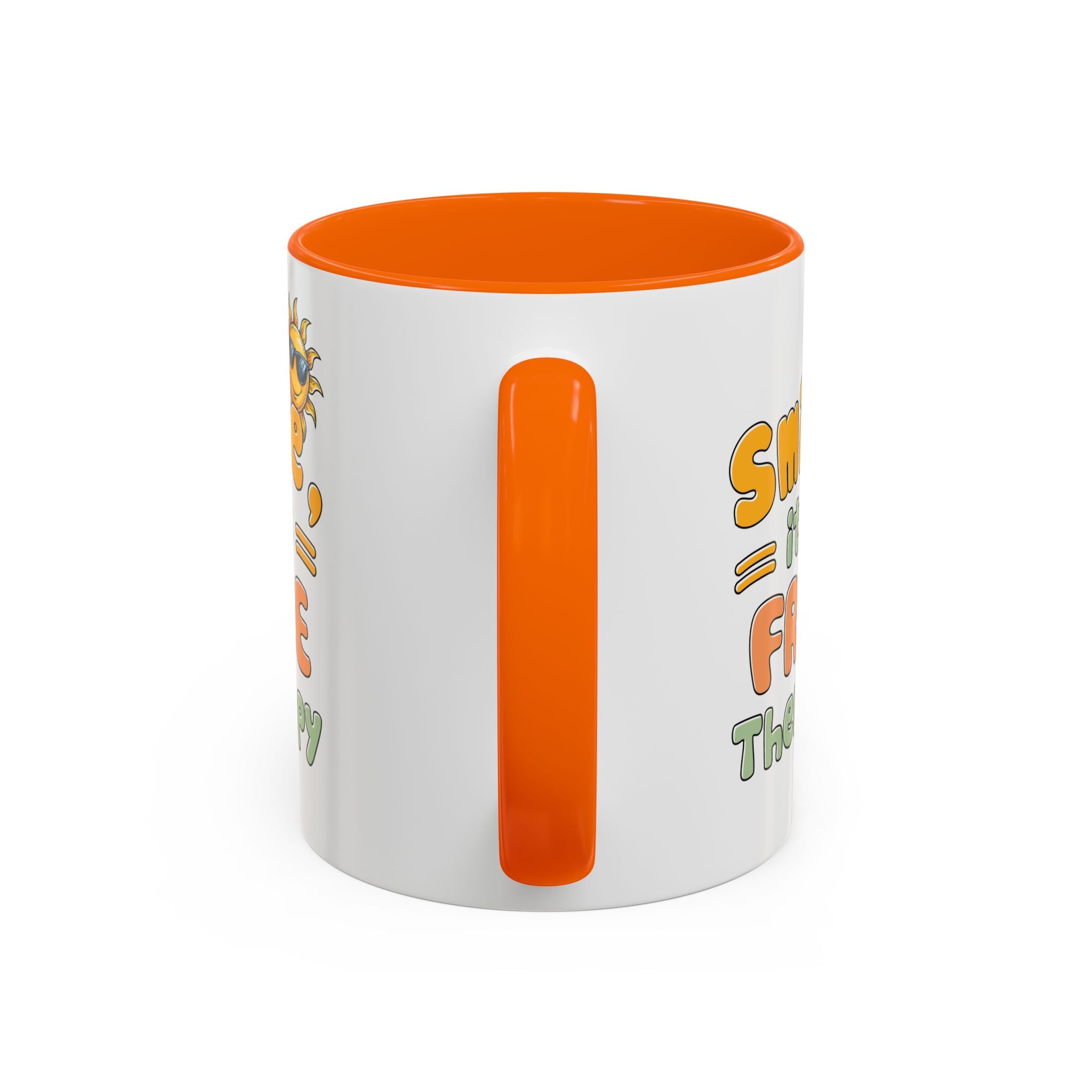 Smile It's Free Therapy Coffee Mug - Fun & Cheerful Accent Mugs for Brightening Your Day